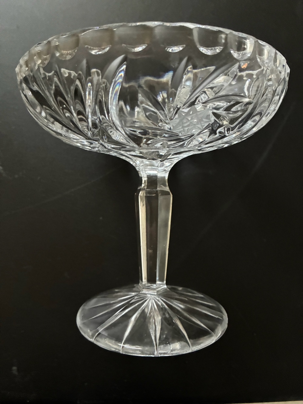 Clear Cut Crystal Compote Pedestal Bowl